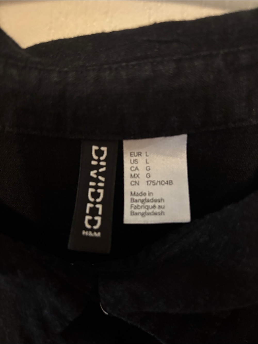 H&M Divided Black Linen Button Down Shirt with Frayed Hem - Picture 2 of 6